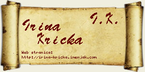 Irina Krička vizit kartica